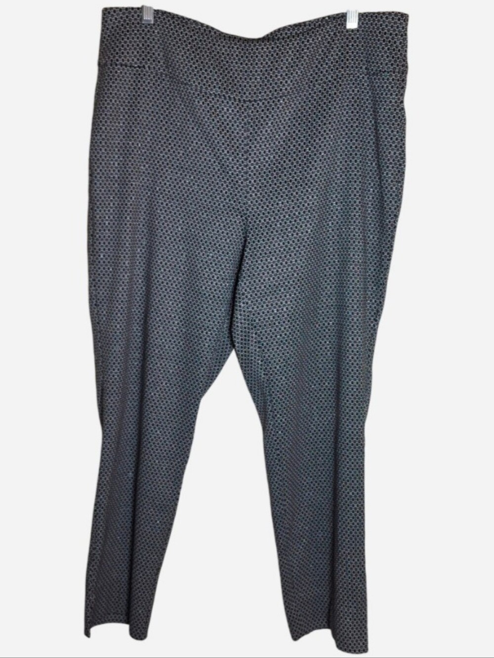 Roz & Ali White and Black Diamond Pattern Metallic Threads Pants Sz 16 Petite